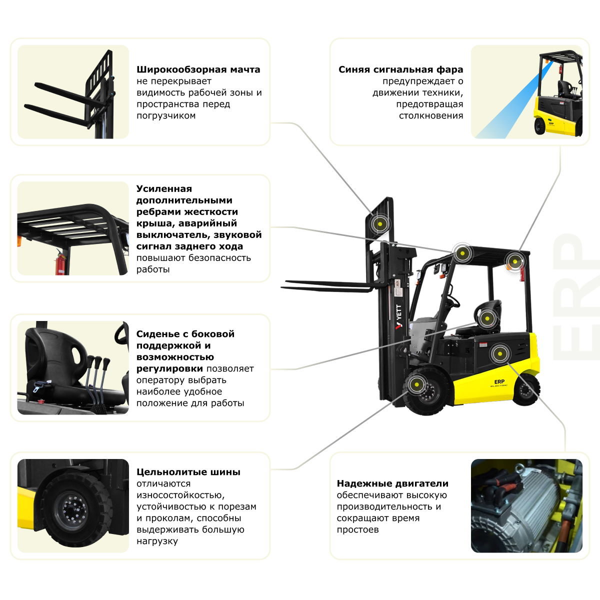 Электрический погрузчик YETT ERP20 li-ion M300-3W